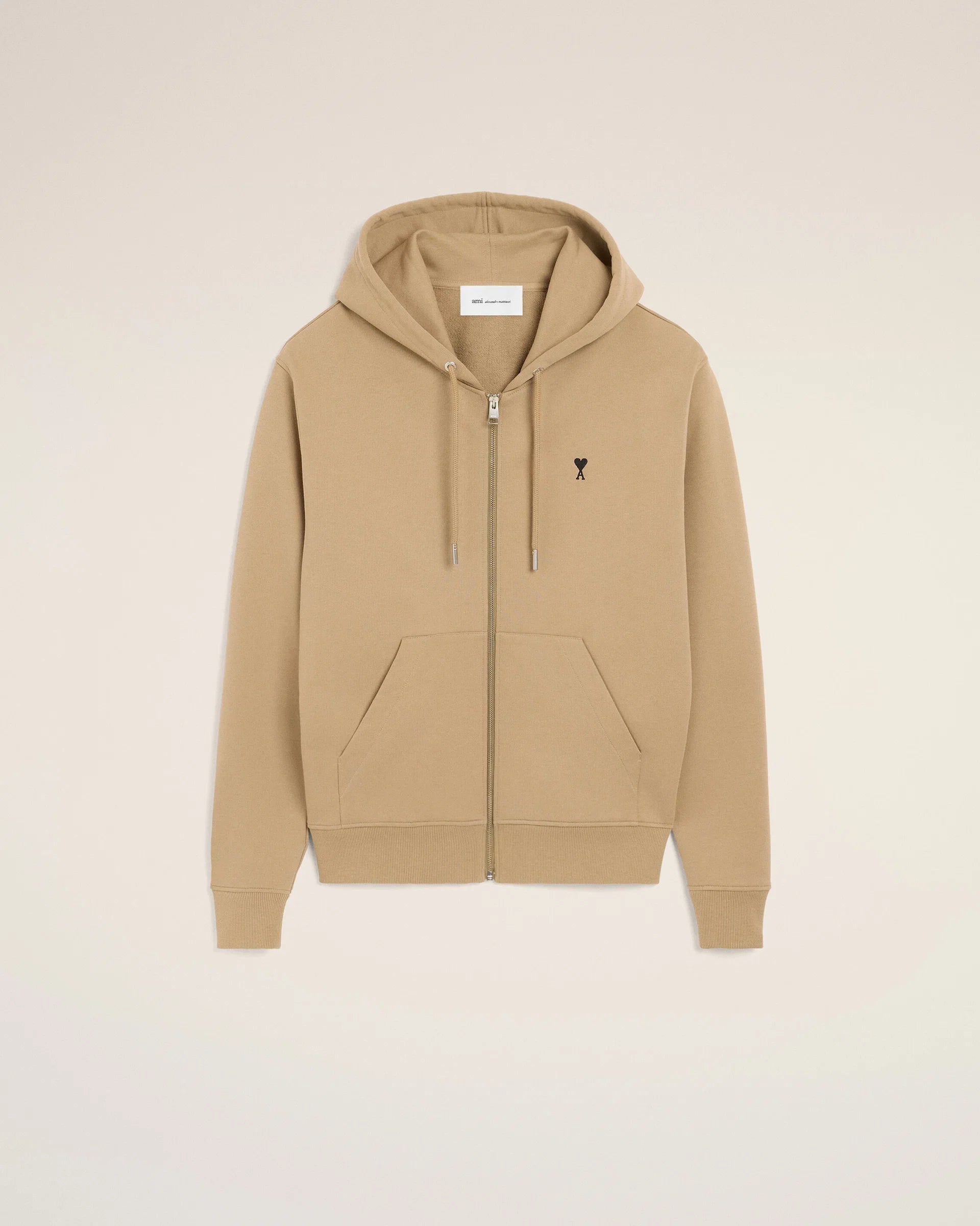 Zipped Hoodie With Tonal Embossed Ami de Coeur
