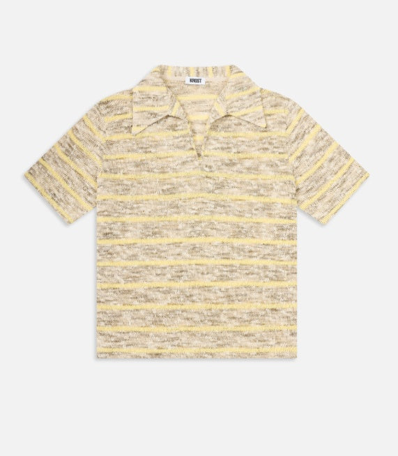 Multi-Color Striped Knit Polo