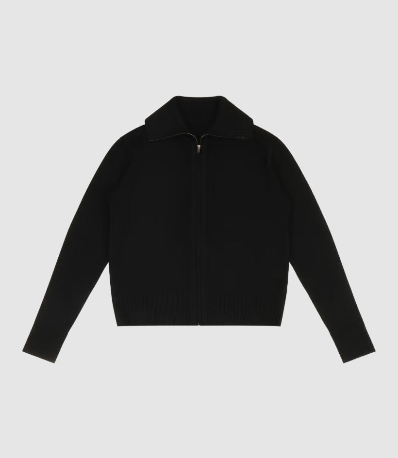 Knit Zip Up Blk