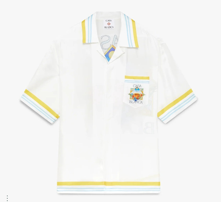 TENNIS LANDSCAPE CUBAN COLLAR SS SHIRT