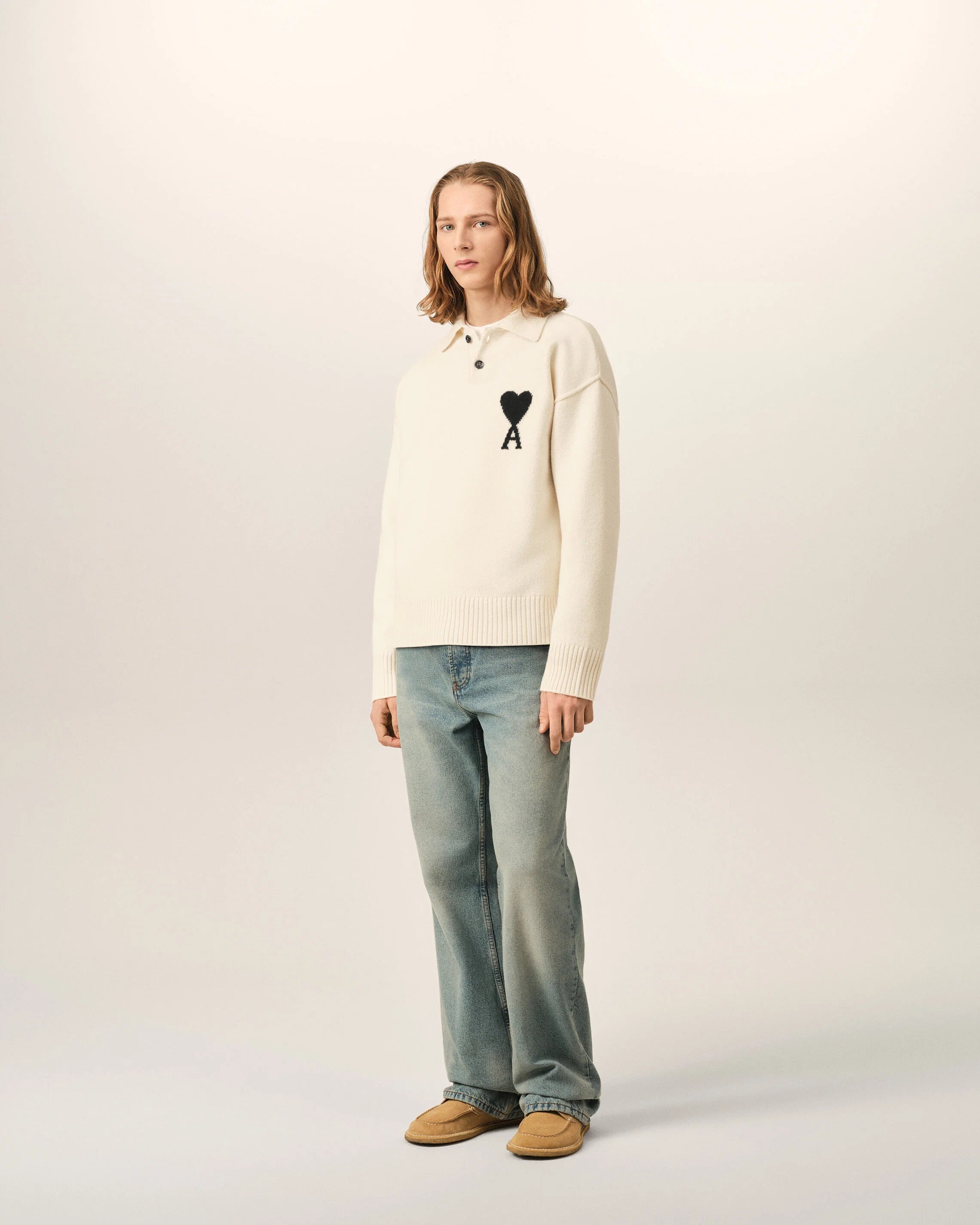 Polo Sweater With Contrasted Ami de Coeur