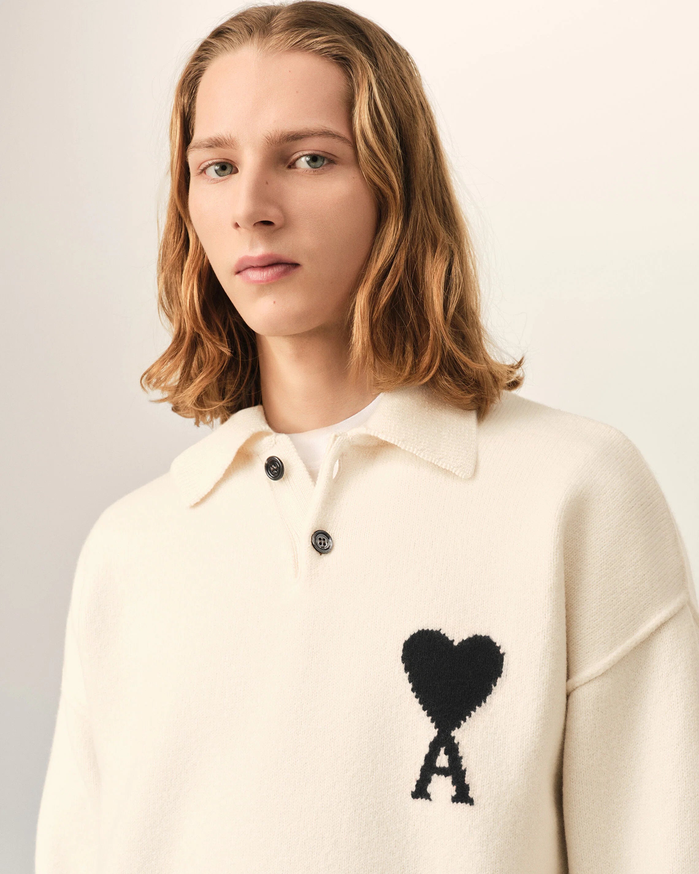 Polo Sweater With Contrasted Ami de Coeur