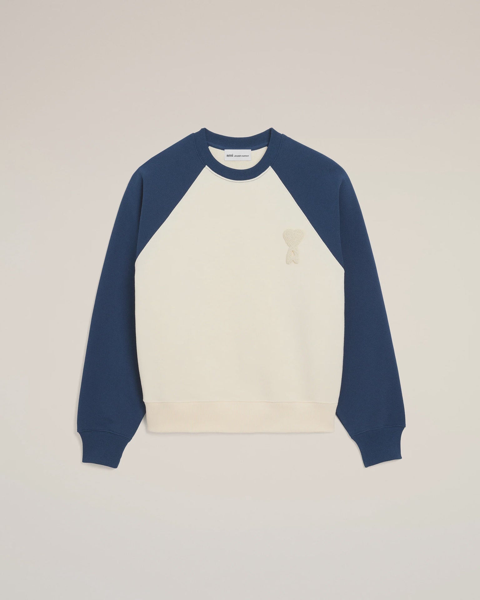 BOXY FIT CREWNECK ADC KNITTED PATCH WHT CRM/INK