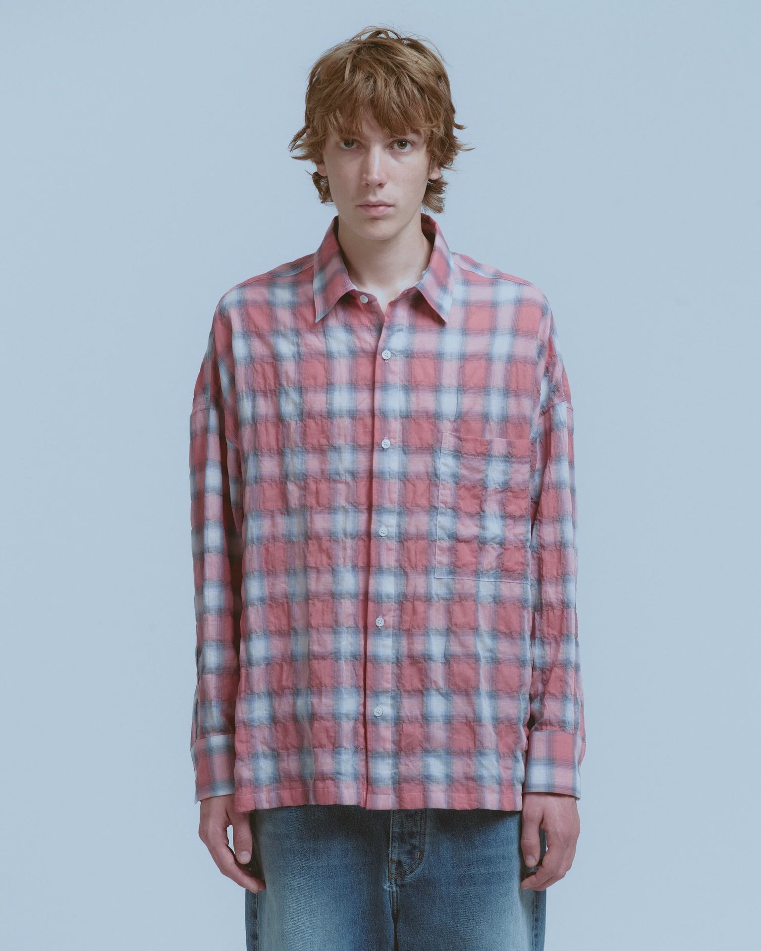 FEATHERWEIGHT LS PLAID BUTTON UP