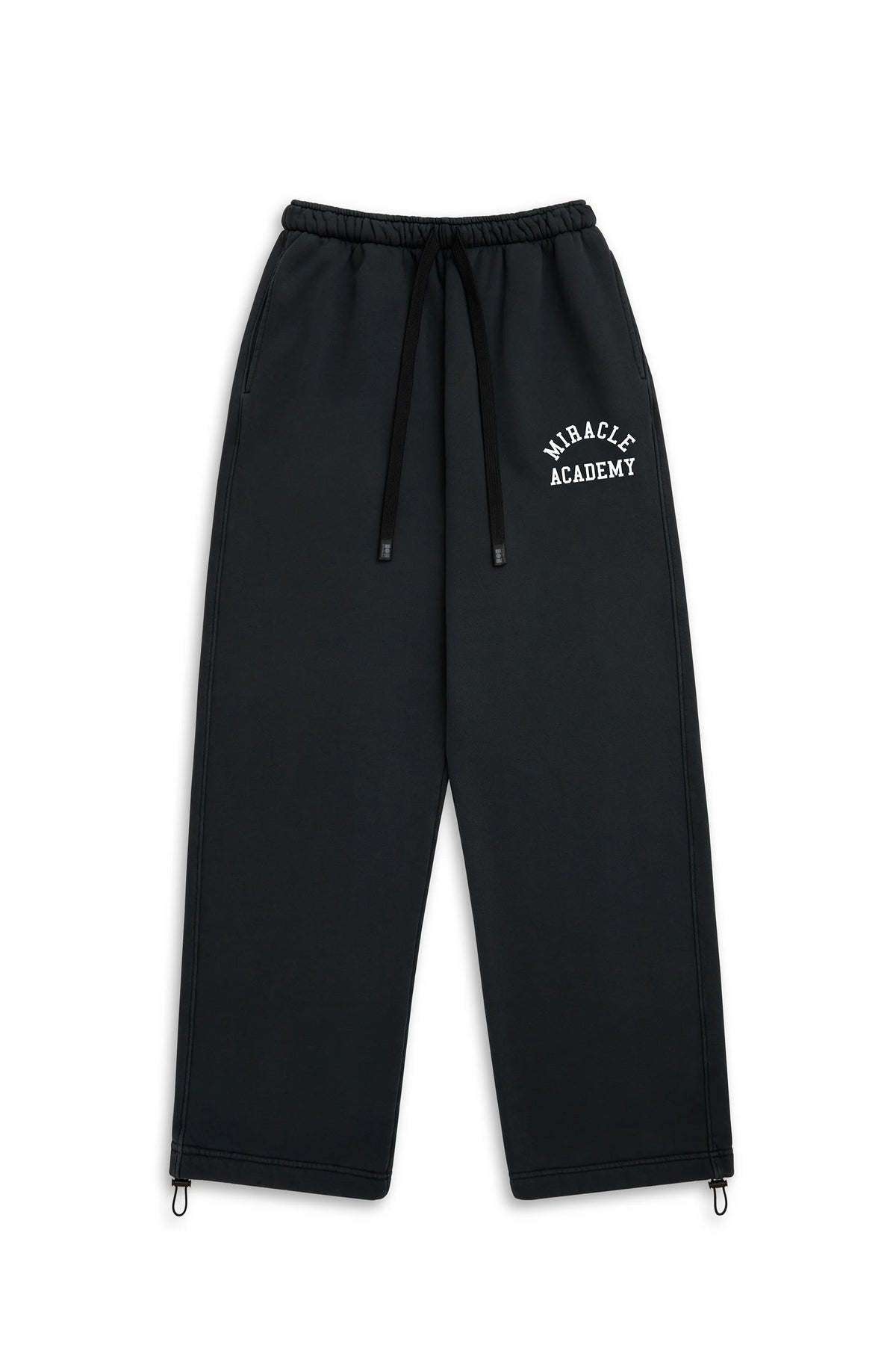 Miracle Academy Wide Sweatpants in Black Sunfade