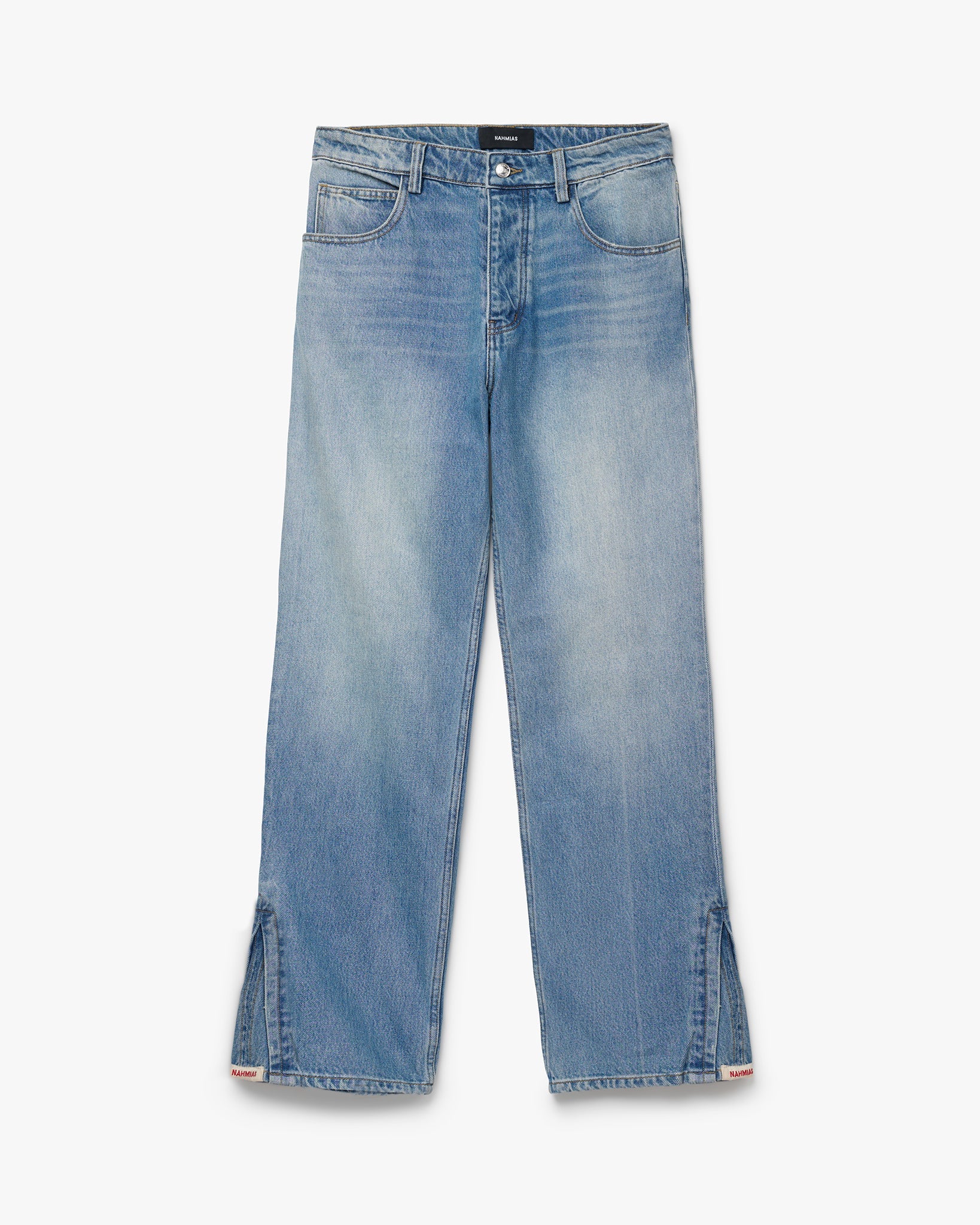 Split Seam Straight Leg Jean Lt Wash