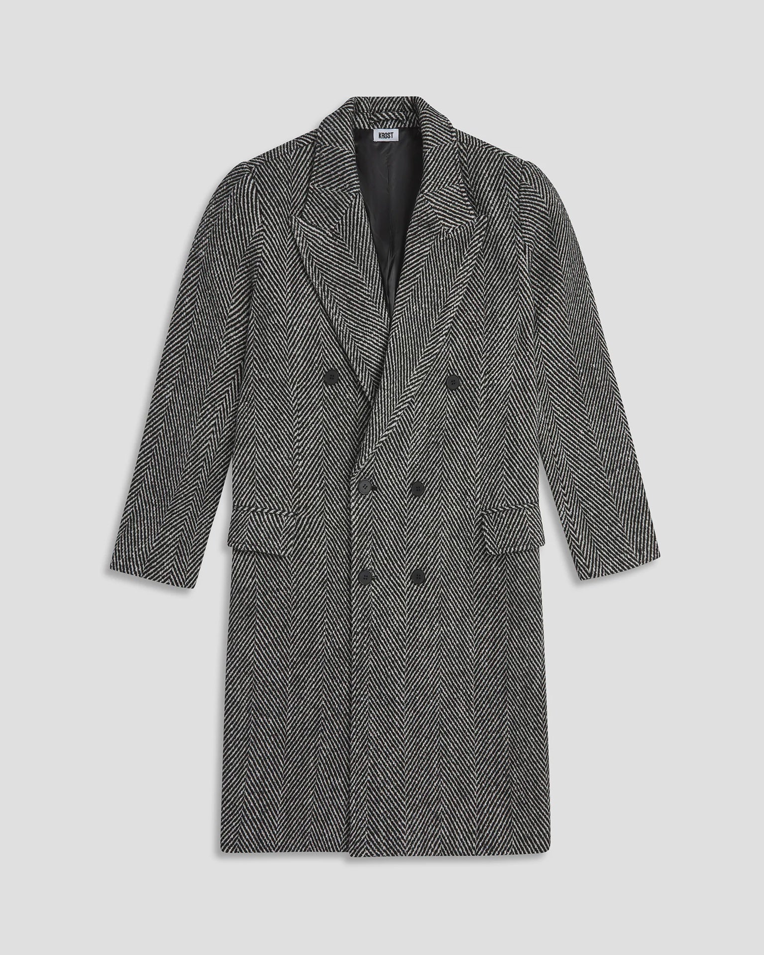 ELLIOTT WOOL OVERCOAT BLK/WHT