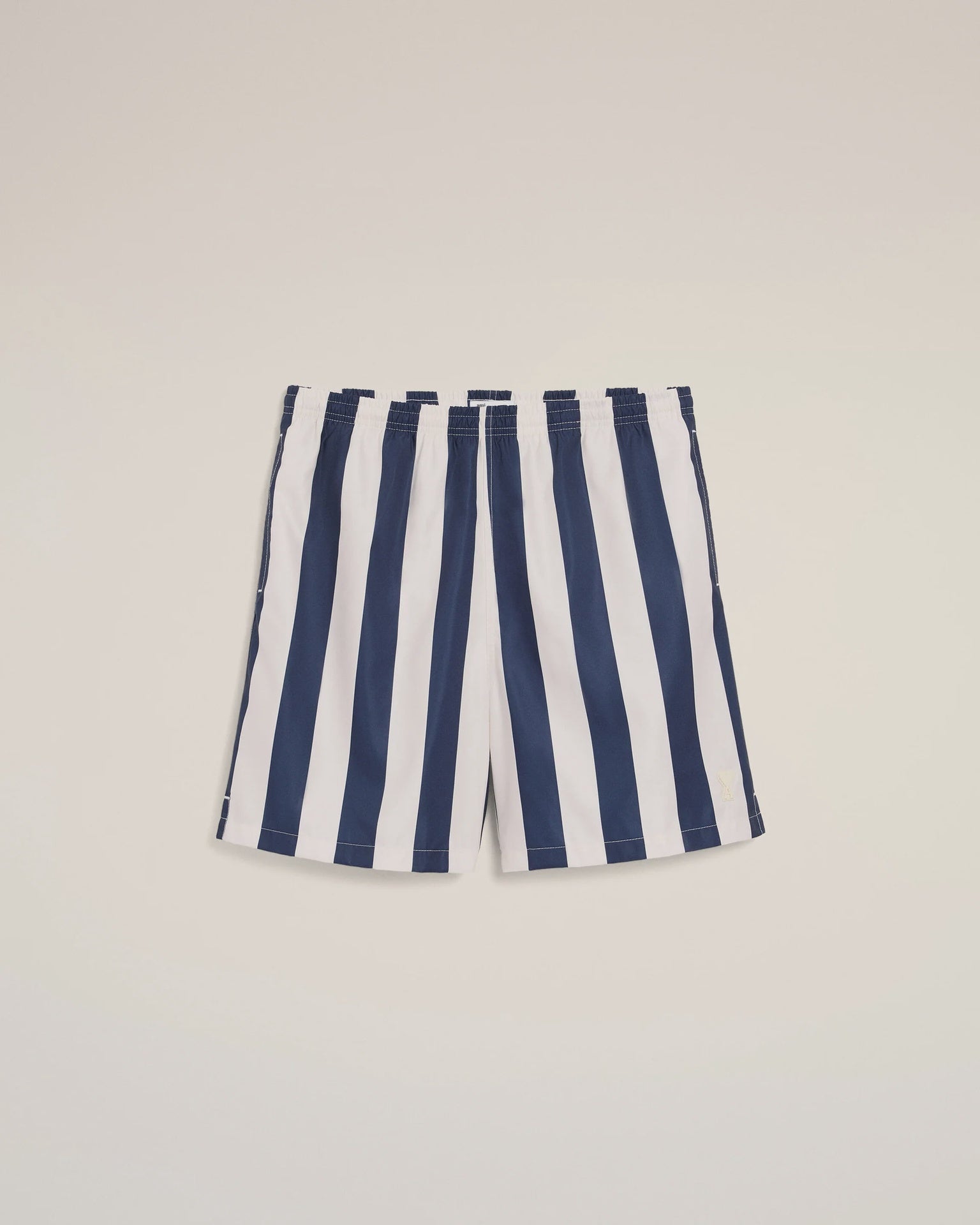 WHITE AND NAVY LONG STRIPES SWIMSUIT