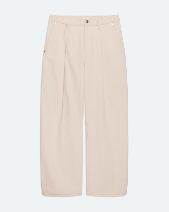RELAXED PLEATED JEANS ECRU