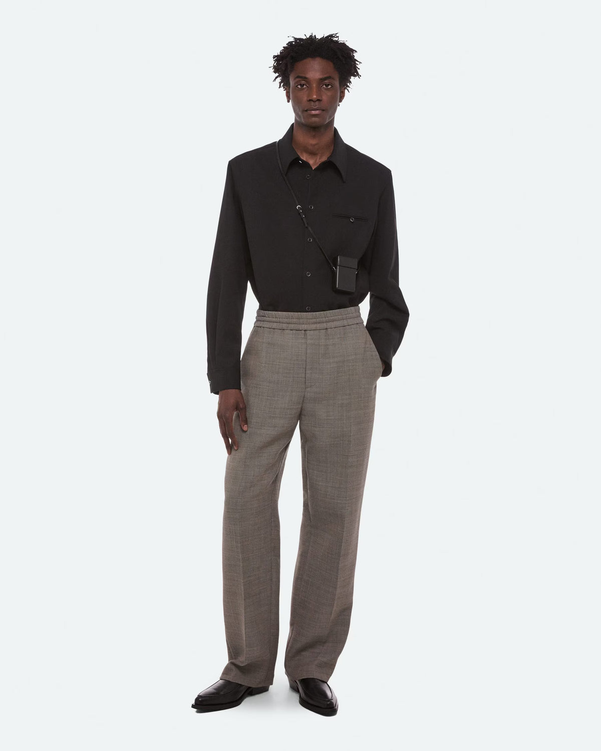 Pull-On Trouser in Beige Melange