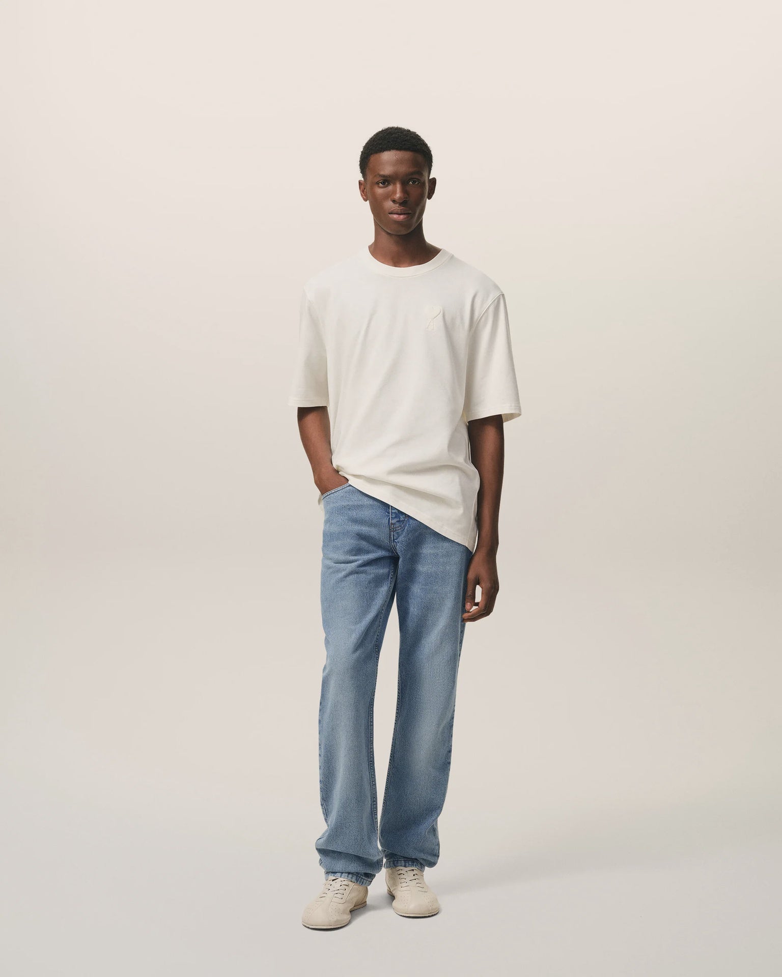 BLUE COTTON CLASSIC FIT JEANS