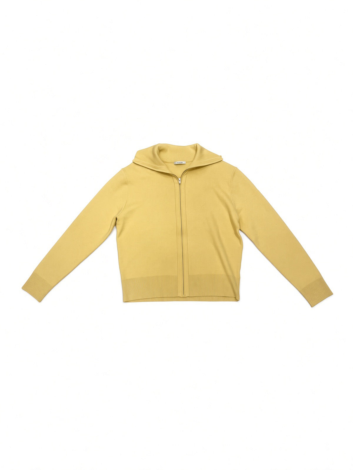 Knit Zip Up Jacket Custard