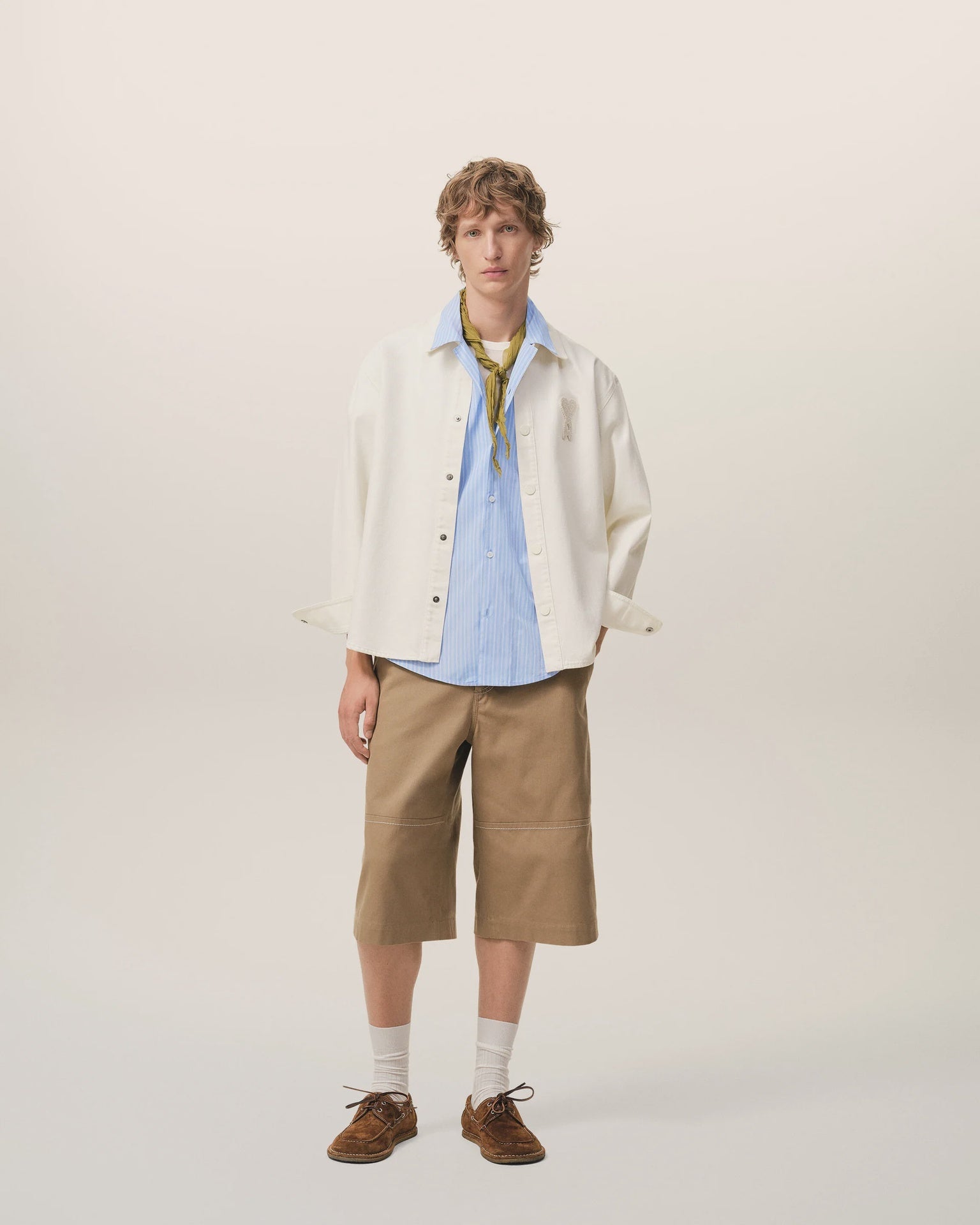 COTTON KNITTED ADC OVERSHIRT WHT