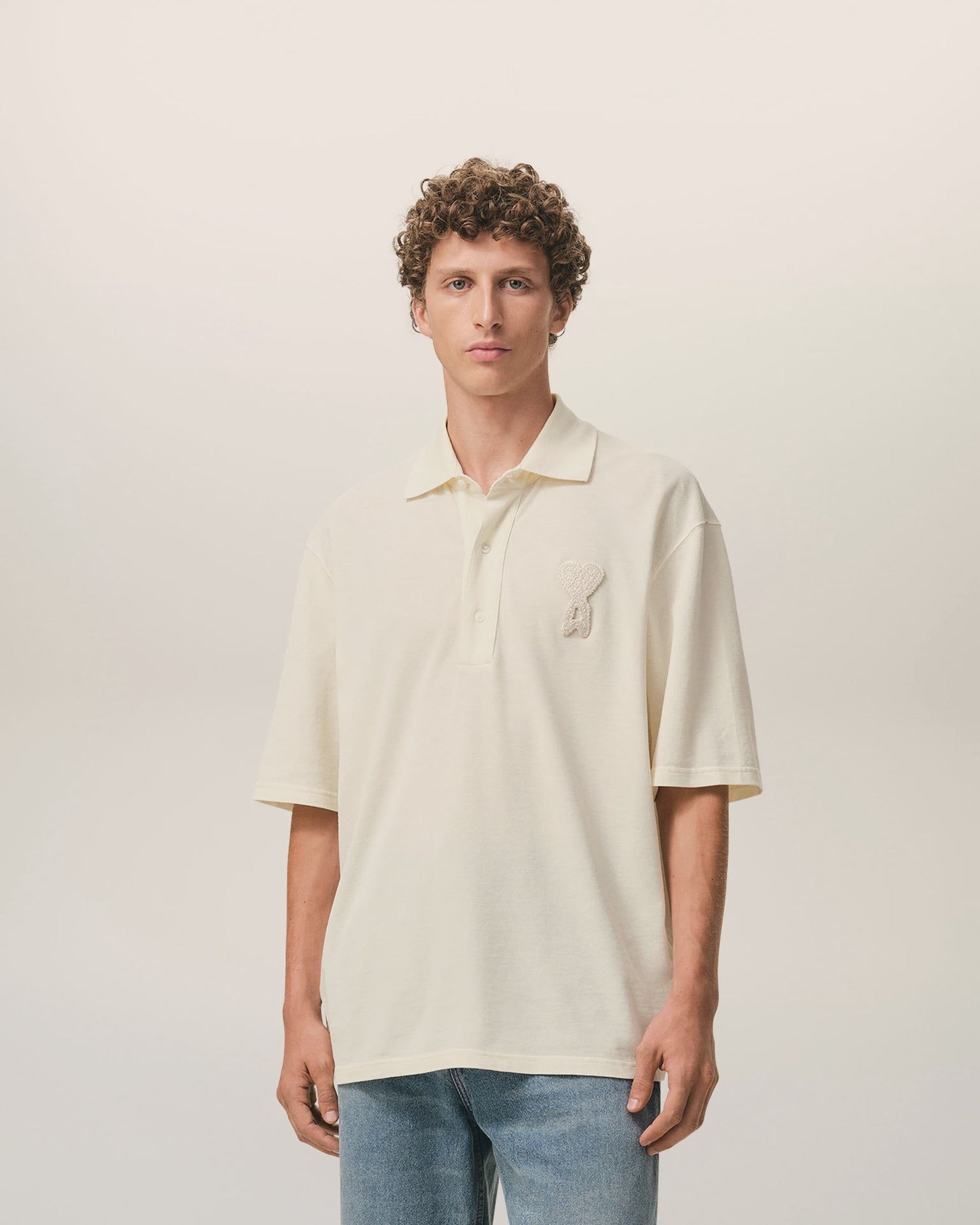 COTTON ADC KNITTED PATCH POLO CRM