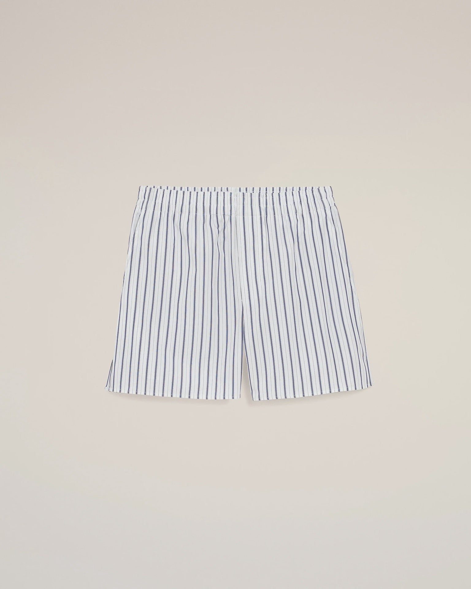 WHITE COTTON ELASTICATED SHORTS
