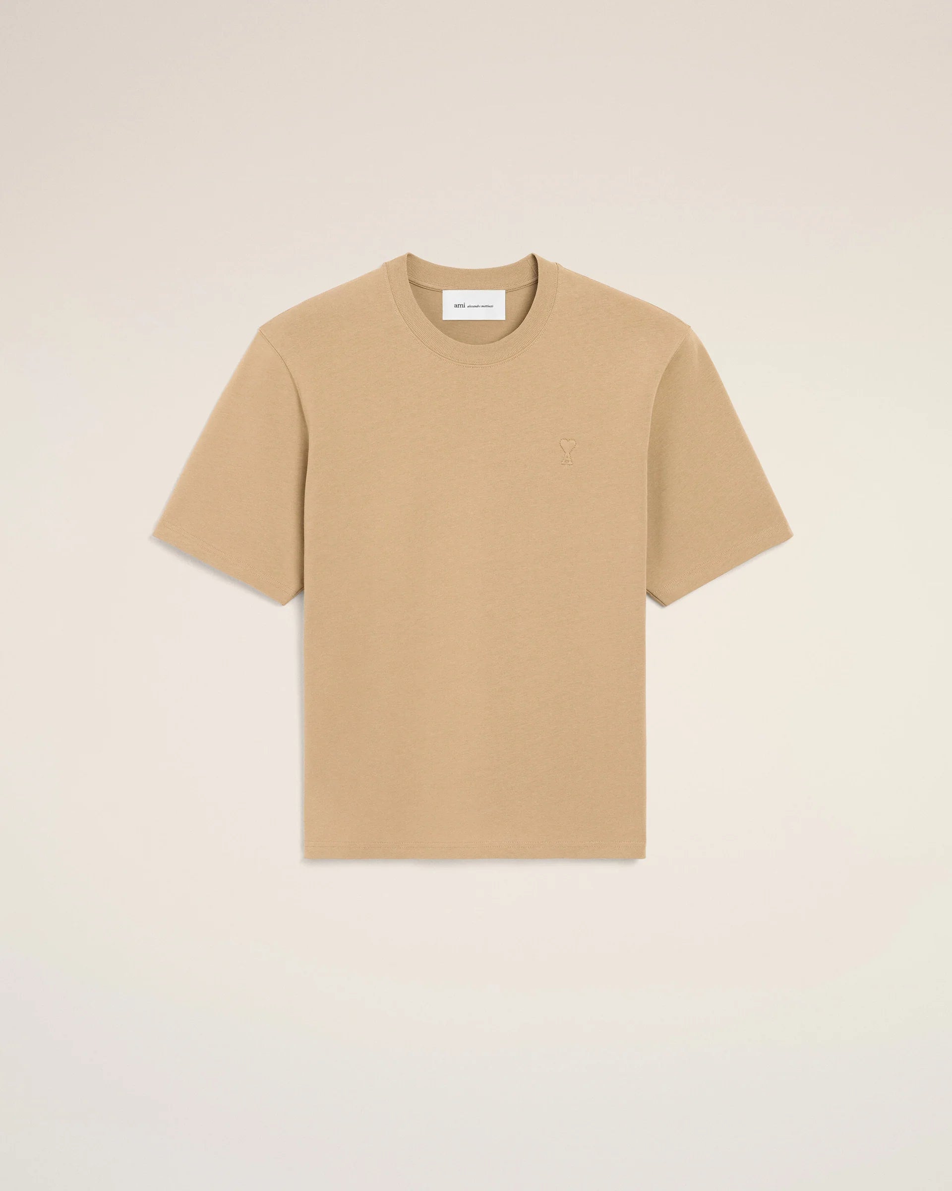 Cotton T-shirt With Tonal Embossed Ami de Coeur Heavy Jersey