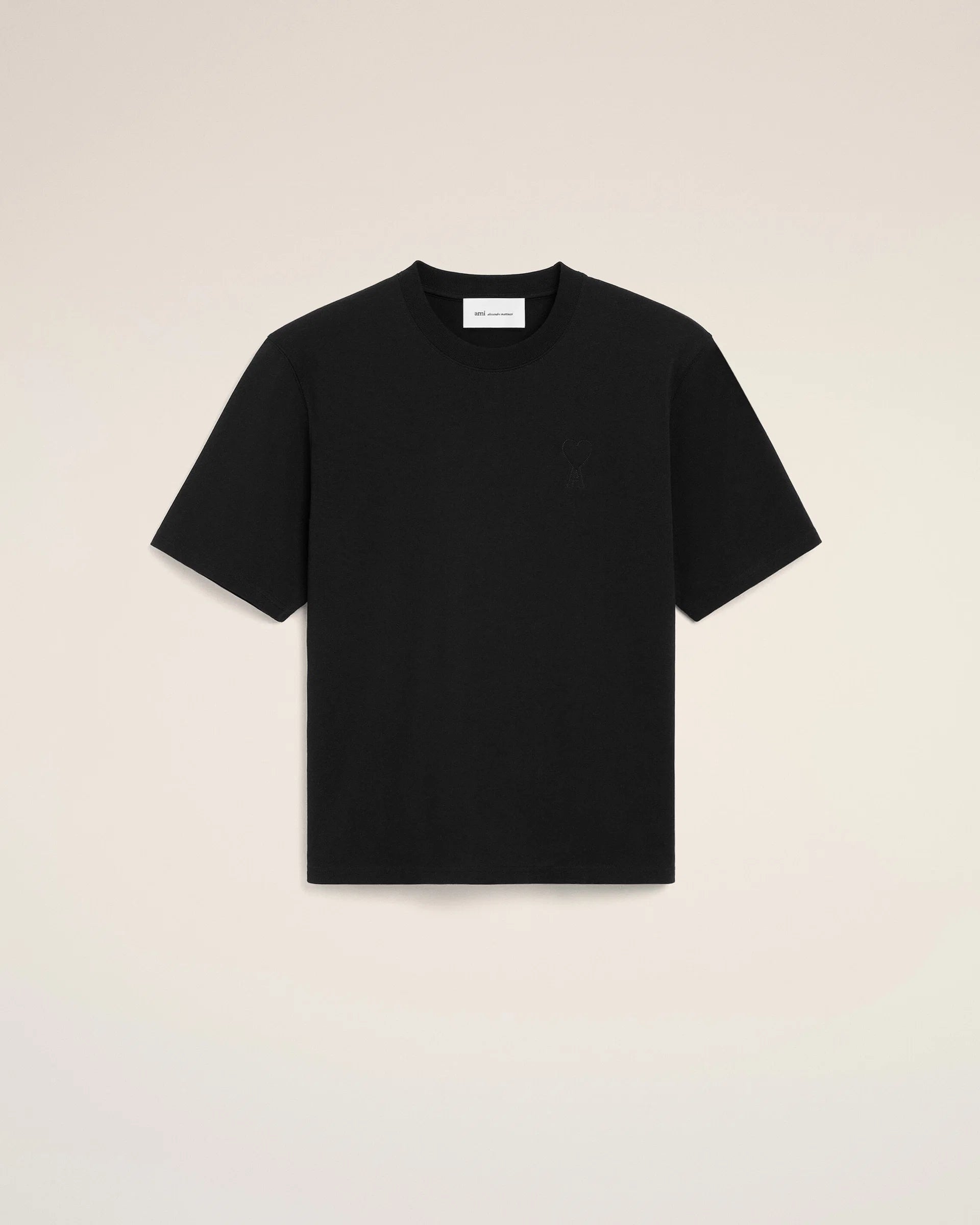 Cotton T-shirt With Tonal Embossed Ami de Coeur Heavy Jersey