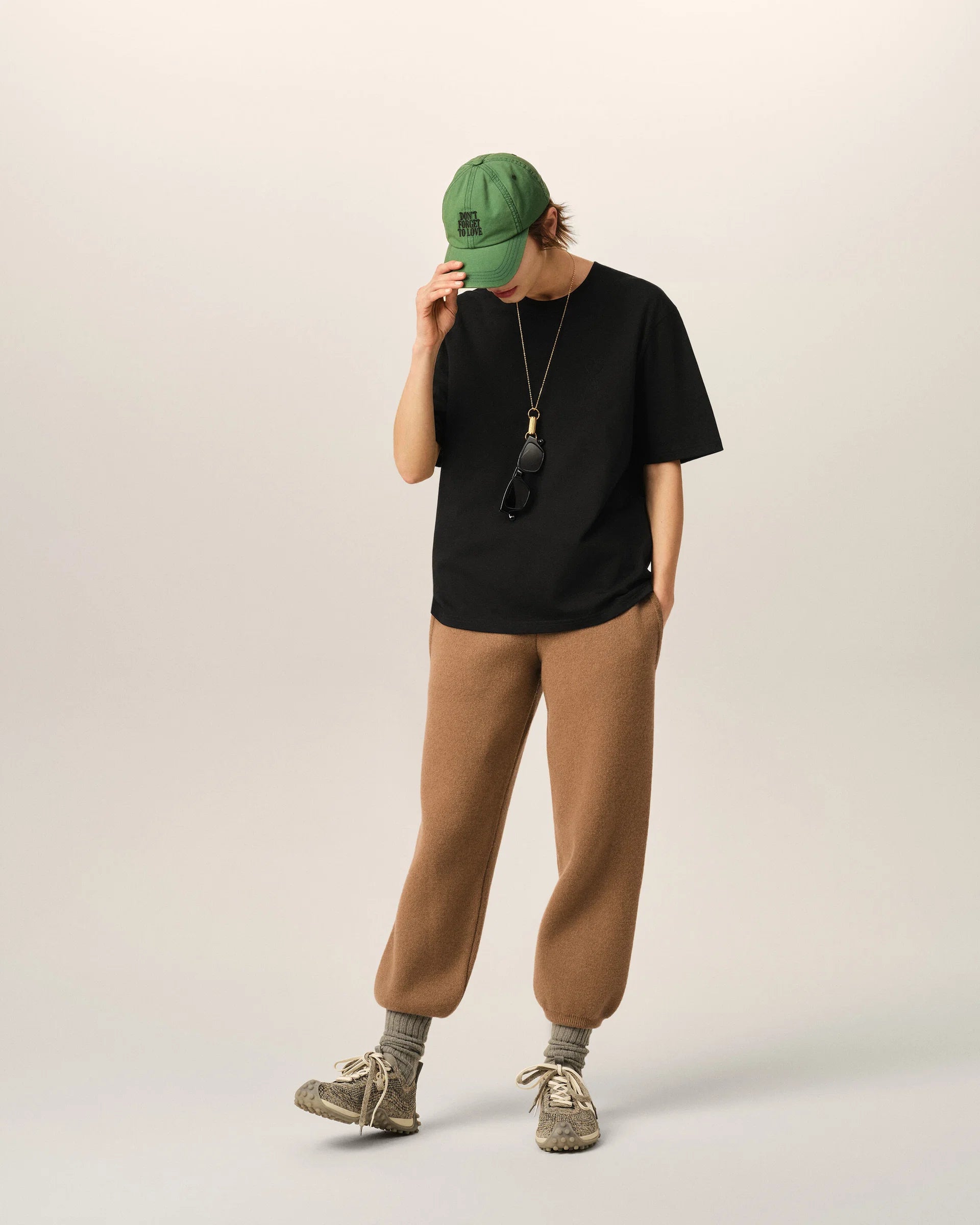 Cotton T-shirt With Tonal Embossed Ami de Coeur Heavy Jersey