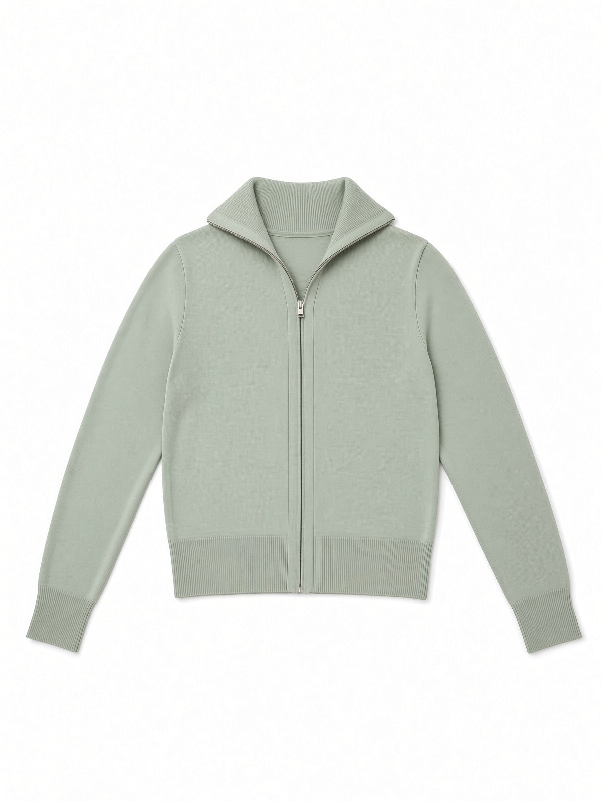 Knit Zip Up Jacket Seafoam
