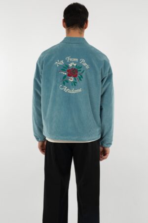 La Veste Slogan Fleurs Corduroy